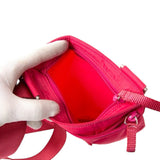 Prada Rose Red Pink Tessuto Nylon Logo Crossbody Shoulder Messenger Small Bag