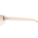 Gucci Camel Brown Cream Rimless Silver Sunglasses 1799