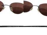 Chanel CC Logo Dark Brown Silver Rimless 4003