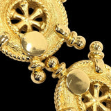 Christian Dior Nautical Gold Rhinestone Clip Earrings