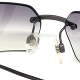 Chanel CC Logo Silver Purple Rimless Rhinestone Sunglasses 4051-B