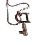 Christian Dior Logo Key Motif Silver Necklace