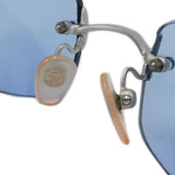 Chanel Blue Tinted Silver CC Logo Rimless Sunglasses 4002