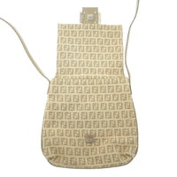 Fendi Zucchino Brown Beige Canvas Crossbody Bag