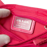 Prada Rose Red Pink Tessuto Nylon Logo Crossbody Shoulder Messenger Small Bag