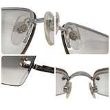 Chanel CC Logo Silver Clear Rimless Rhinestone Sunglasses 4093-B