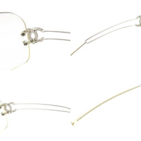 Chanel CC Logo Silver Clear Rimless Sunglasses 4068