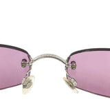 Chanel Purple Tinted CC Logo Rimless Sunglasses 4002