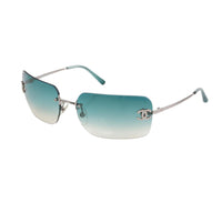 Chanel Rhinestone Teal Blue Tinted Sunglasses 4017-D