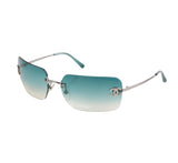 Chanel Rhinestone Teal Blue Tinted Sunglasses 4017-D