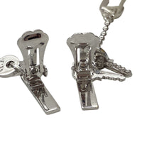 Christian Dior John Galliano Safety Pin & Keys Long Drop Silver Earrings