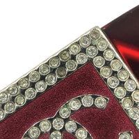 Chanel CC Logo Rimless Rhinestone Red Silver Sunglasses 4095-B