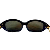 Celine Black Gold Logo Sunglasses CLF-631