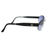 Chanel Black Gold CC Logo Oval Sunglasses 06925