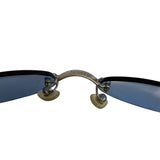 Chanel CC Logo Blue Silver Rimless 4003