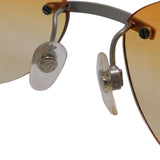 Chanel CC Logo Swarovski Rhinestone Orange Tinted Silver Rimless Sunglasses 4049-B