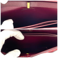 Christian Dior Burgundy Red Gold Monogram Shoulder Bag