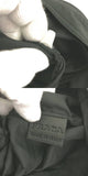 Prada Dark Green Black Logo Nylon Tessuto Metal Tote Shoulder Bag