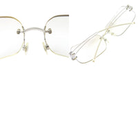 Chanel CC Logo Silver Clear Rimless Sunglasses 4068