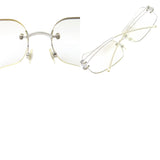 Chanel CC Logo Silver Clear Rimless Sunglasses 4068