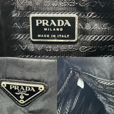 Prada Nylon Black Logo Nylon Tote Shoulder Bag