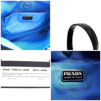 Prada Black Blue Nylon Cleo Shoulder Bag