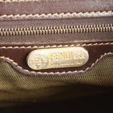 Fendi Zucca Pattern Gold Brown Leather Tote Bag