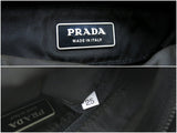 Prada Nylon Black Logo Calf Leather Tote Shoulder Bag