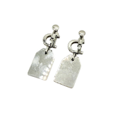 Christian Dior Couture Rhinestone Crystal Silver Beige Earrings