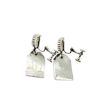 Christian Dior Couture Rhinestone Crystal Silver Beige Earrings