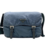 Prada Navy Blue Nylon Logo Shoulder Crossbody Bag