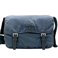 Prada Navy Blue Nylon Logo Shoulder Crossbody Bag