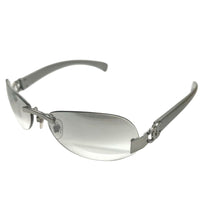 Chanel CC Logo Silver Grey Rimless Sunglasses 4037