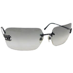 Chanel Rhinestone CC Logo Grey Tinted Black Rimless Sunglasses