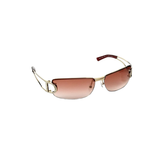 Christian Dior Gold Rhinestone Red Tinted Sunglasses