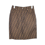 Fendi Logo Monogram Zucca Brown Skirt