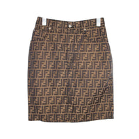 Fendi Logo Monogram Zucca Brown Skirt