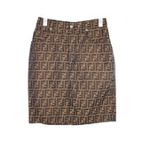 Fendi Logo Monogram Zucca Brown Skirt