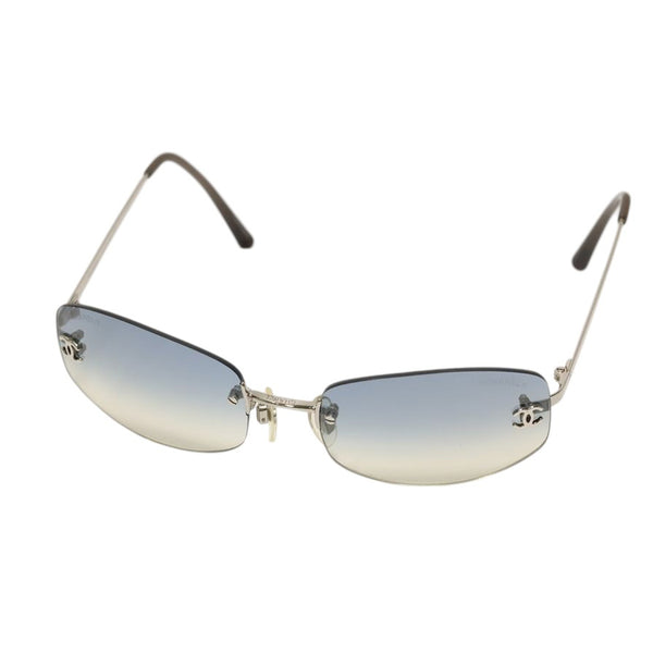 Chanel Silver Light Blue Ombre Rimless Sunglasses 4002