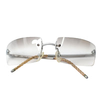 Chanel Rimless Silver Transparent Clear Sunglasses 4047