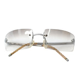 Chanel Rimless Silver Transparent Clear Sunglasses 4047