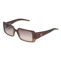 Chanel Brown Silver Quilted CC Logo Rhinestone Sunglasses 5045-B
