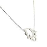 Christian Dior Silver Logo Monogram Vintage Chain Necklace