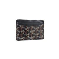 Goyard Black Brown Monogram Saint Sulpice Leather Cardholder