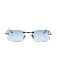 Christian Dior Silver Blue Tinted Rimless Sunglasses Dragon 58ENH