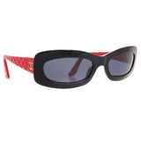 Chanel Gold CC Logo Quilted Black Cherry Red Sunglasses 5006