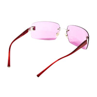 Chanel Pink Tinted CC Logo Rimless Sunglasses 4026