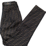 Fendi Brown Zucca Monogram Jeans Trousers Pants