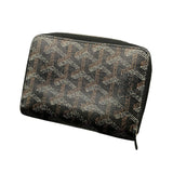 Goyard Black Leather Monogram Zipper Bi Fold Tuileries Wallet