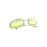 Chanel CC Logo Green Tinted Silver Sunglasses 4017